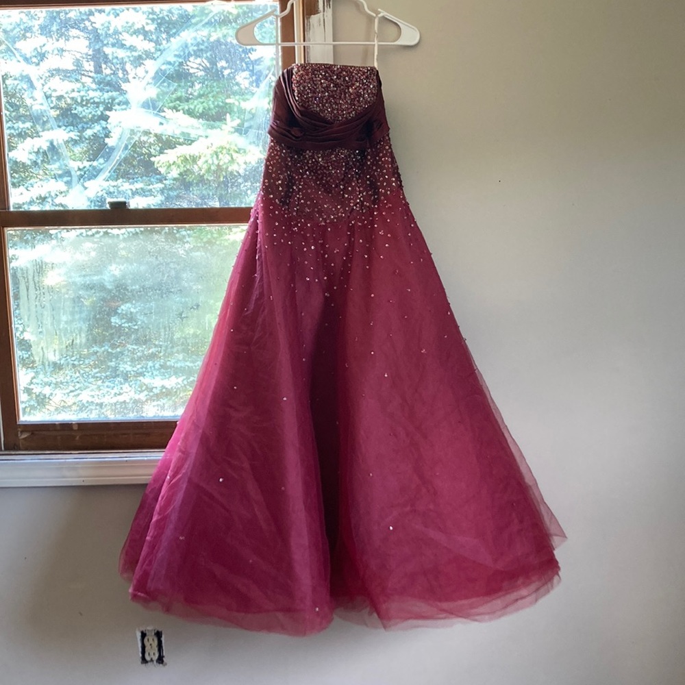 Burgundy Ball Gown/ Prom Dress